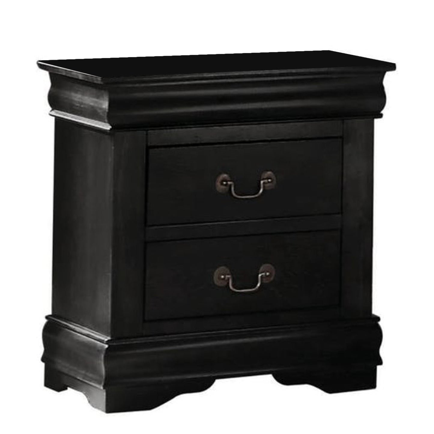 Wooden Nightstand With Two Drawers, Black By Benzara | Nightstands |  Modishstore  - 2