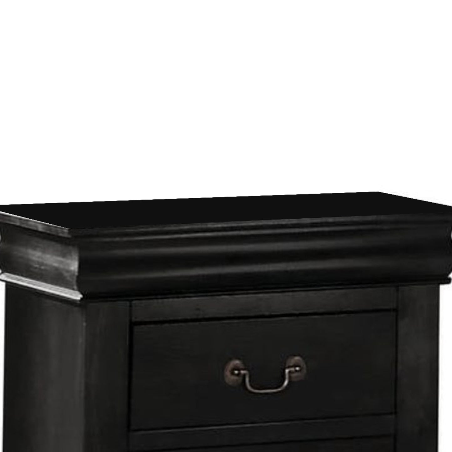 Wooden Nightstand With Two Drawers, Black By Benzara | Nightstands |  Modishstore  - 3