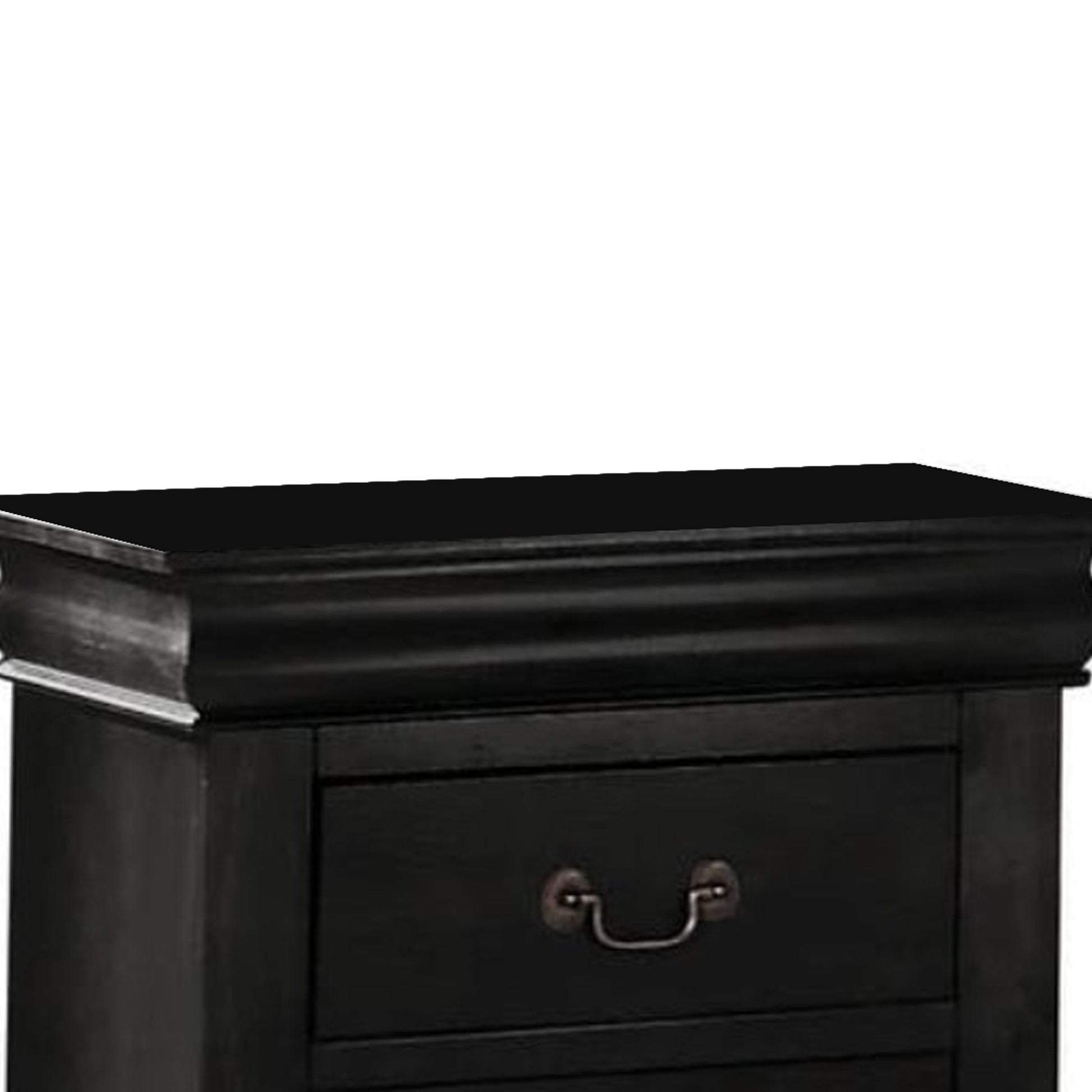Wooden Nightstand With Two Drawers, Black By Benzara | Nightstands |  Modishstore  - 3