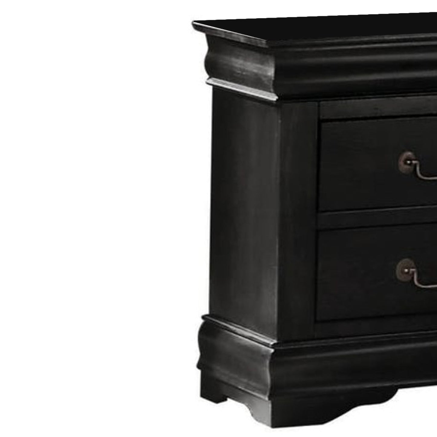 Wooden Nightstand With Two Drawers, Black By Benzara | Nightstands |  Modishstore  - 5