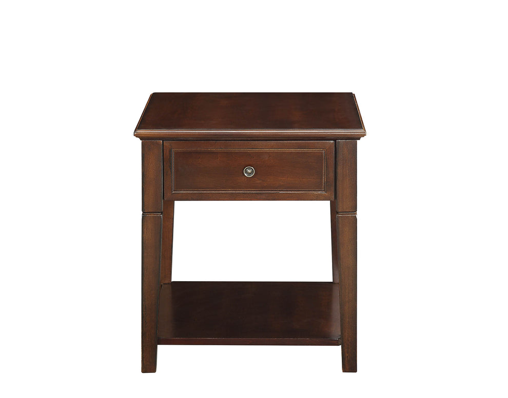 Wooden End Table With One Drawer And One Shelf, Walnut Brown By Benzara | Side Tables |  Modishstore  - 4