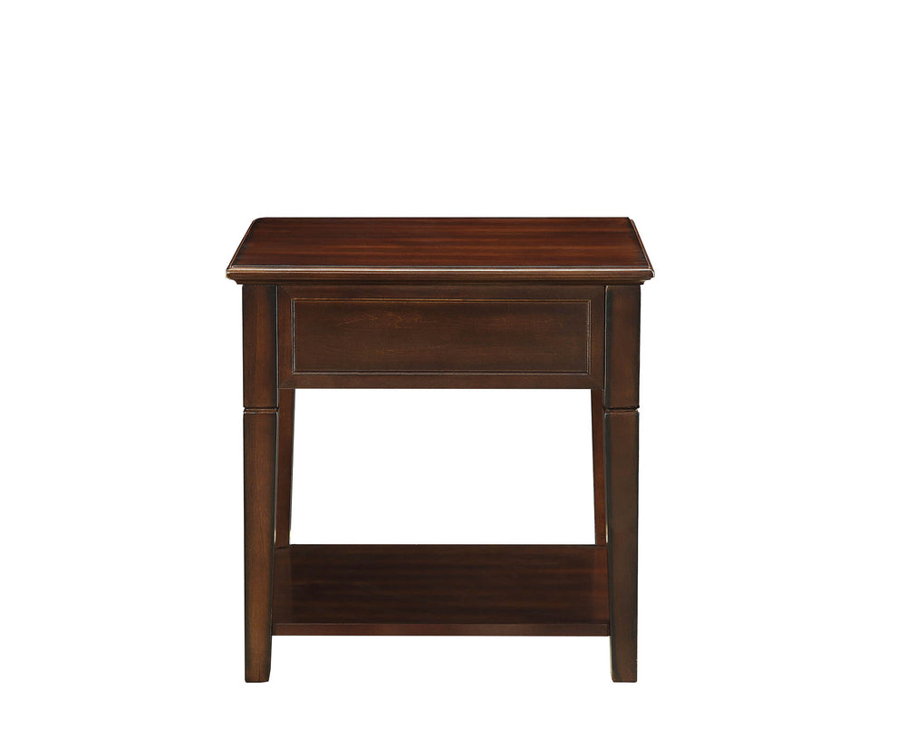 Wooden End Table With One Drawer And One Shelf, Walnut Brown By Benzara | Side Tables |  Modishstore  - 6