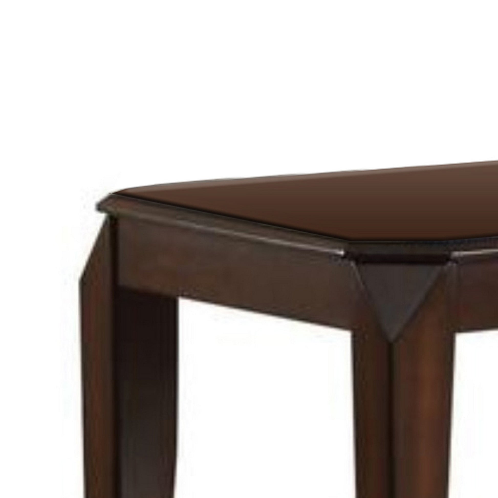 22.5 Inch Wood End Table With Beveled Tapered Legs, Brown By Benzara | End Tables |  Modishstore  - 2