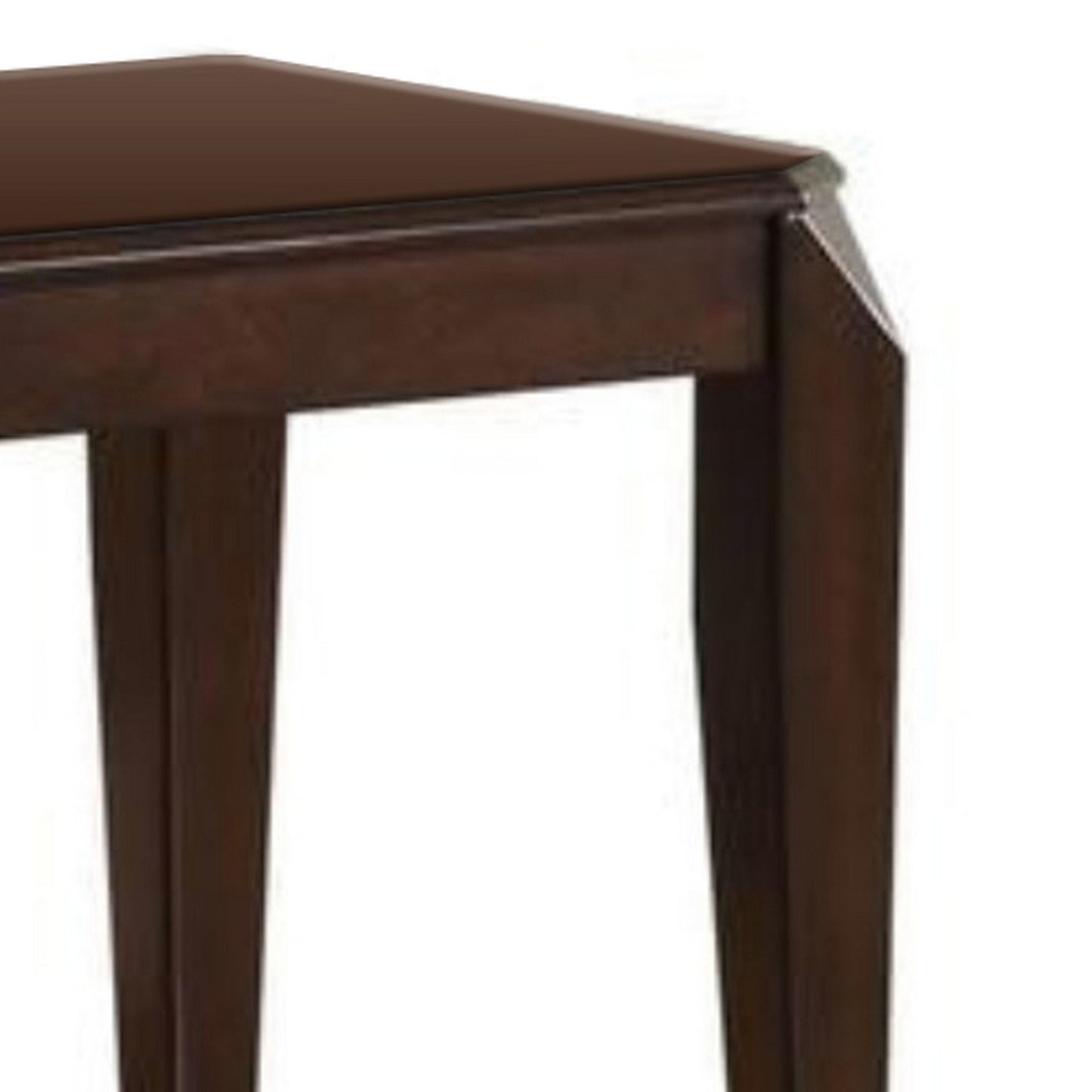 22.5 Inch Wood End Table With Beveled Tapered Legs, Brown By Benzara | End Tables |  Modishstore  - 5