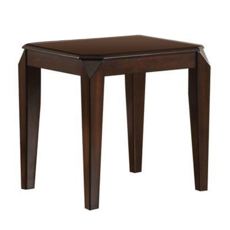 22.5 Inch Wood End Table With Beveled Tapered Legs, Brown By Benzara | End Tables |  Modishstore 