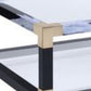 34 Inch Glass Top Rectangular Metal Coffee Table, Black By Benzara | Coffee Tables |  Modishstore  - 2