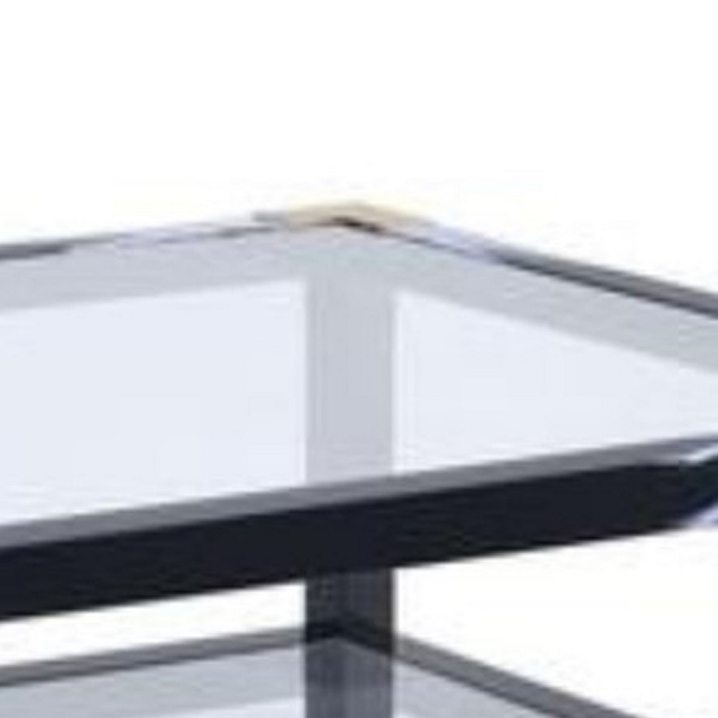 34 Inch Glass Top Rectangular Metal Coffee Table, Black By Benzara | Coffee Tables |  Modishstore  - 3