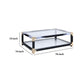 34 Inch Glass Top Rectangular Metal Coffee Table, Black By Benzara | Coffee Tables |  Modishstore  - 4