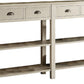 35 Inch Wooden Console Table With 4 Drawers And 2 Shelves, Cream By Benzara | Console Tables |  Modishstore  - 5