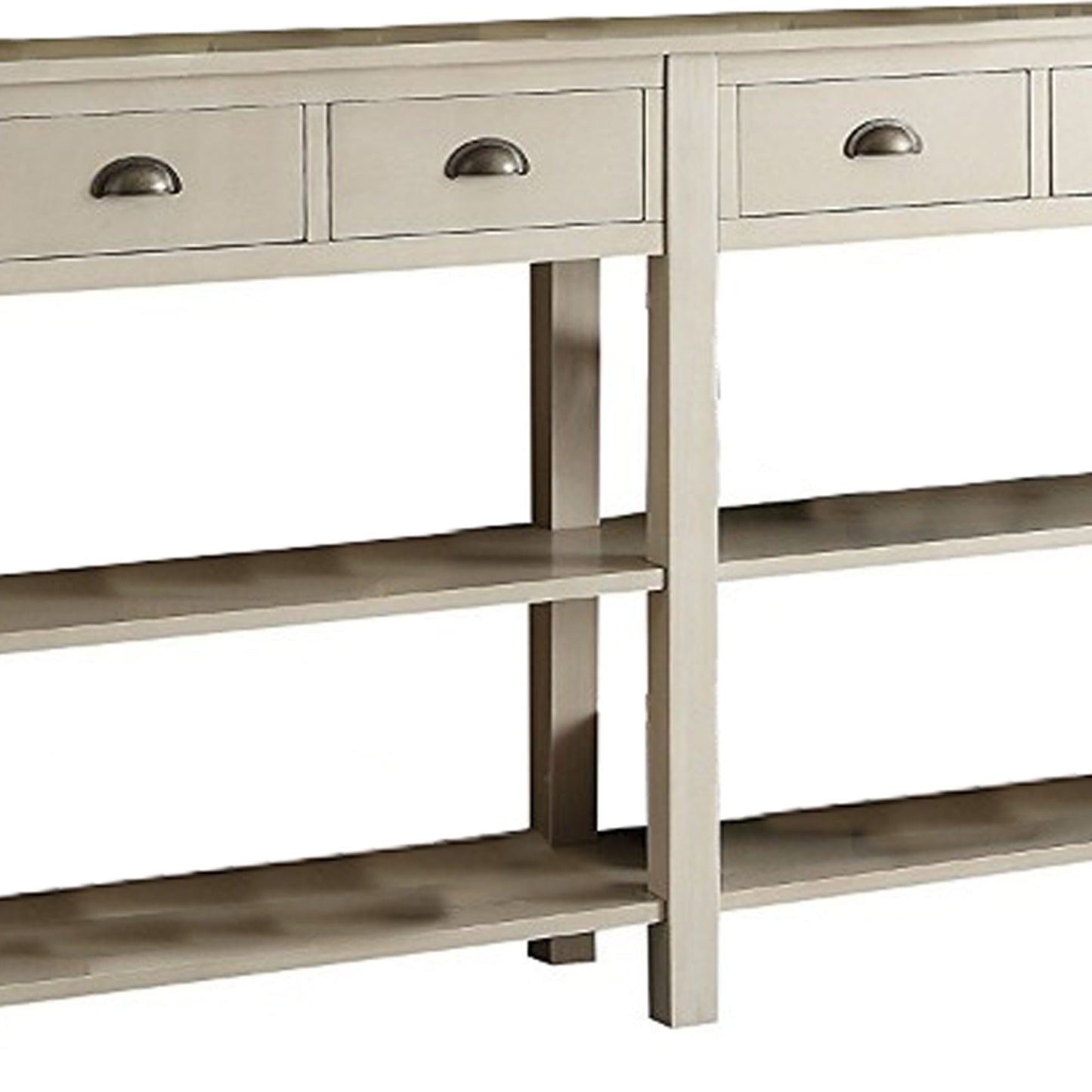 35 Inch Wooden Console Table With 4 Drawers And 2 Shelves, Cream By Benzara | Console Tables |  Modishstore  - 5