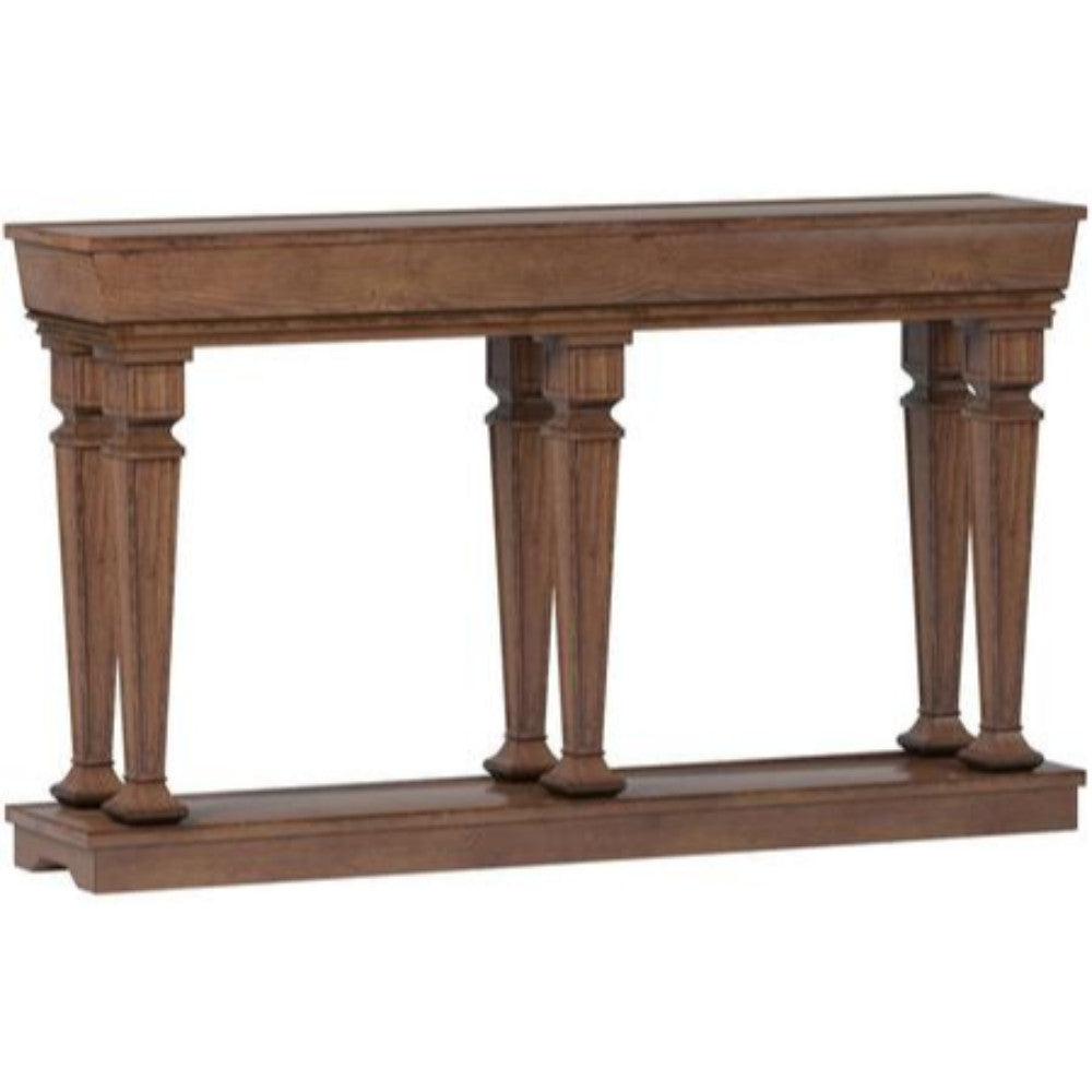 Wooden Console Table With One Bottom Shelf, Oak Brown By Benzara | Console Tables |  Modishstore 