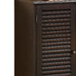 Double Door Solid Wood Shoe Cabinet With Blocked Panel Feet, Espresso Brown By Benzara | Cabinets |  Modishstore  - 3