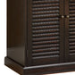 Double Door Solid Wood Shoe Cabinet With Blocked Panel Feet, Espresso Brown By Benzara | Cabinets |  Modishstore  - 5