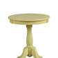 22" Wooden Round Side Table With Pedestal Base, Yellow By Benzara | Side Tables |  Modishstore  - 2
