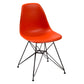 Deep Back Plastic Chair With Metal Eiffel Style Legs, Orange And Black By Benzara | Accent Chairs |  Modishstore  - 2