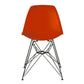 Deep Back Plastic Chair With Metal Eiffel Style Legs, Orange And Black By Benzara | Accent Chairs |  Modishstore 