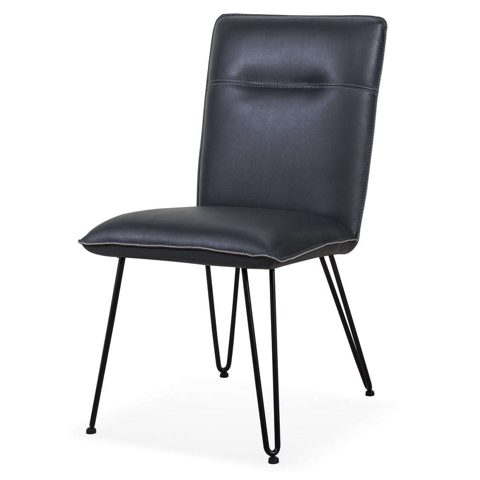 Leather Upholstered Metal Chair With Hairpin Style Legs Set Of 2, Black By Benzara | Accent Chairs |  Modishstore  - 4