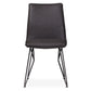 Leather Upholstered Metal Chair With Angle Hairpin Style Legs, Black And Gray By Benzara | Accent Chairs |  Modishstore  - 4
