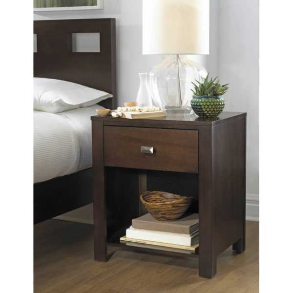 Wooden Nightstand With One Drawer And One Shelf, Brown By Benzara | Nightstands |  Modishstore  - 3