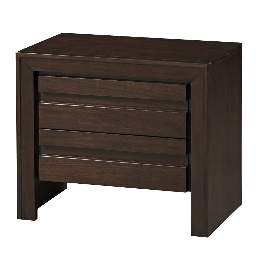 Wooden Nightstand With Two Drawers, Brown By Benzara | Nightstands |  Modishstore  - 2