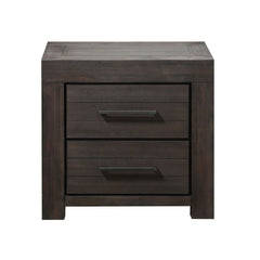 Wooden Nightstand With Two Drawers, Gray By Benzara