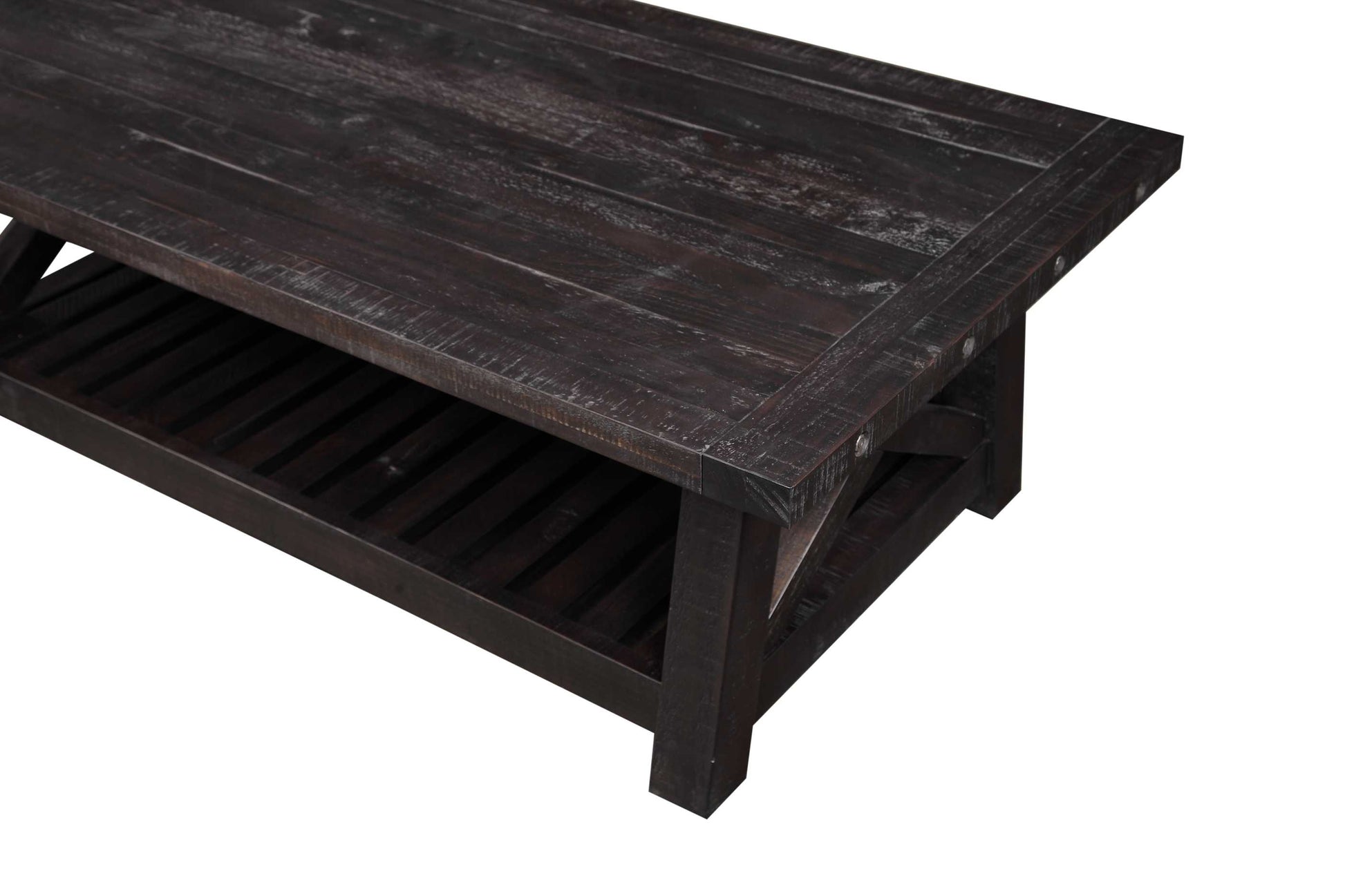Pine Wood Coffee Table With Exposed Hardware, Brown By Benzara | Coffee Tables |  Modishstore  - 4