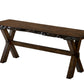 Transitional Style Solid Wood Bench With Trestle Base And Cross Legs , Brown By Benzara | Benches |  Modishstore  - 2