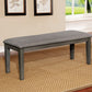 Transitional Style Solid Wood Bench With Faux Leather Upholstery And Tapered Legs , Gray By Benzara | Benches |  Modishstore 