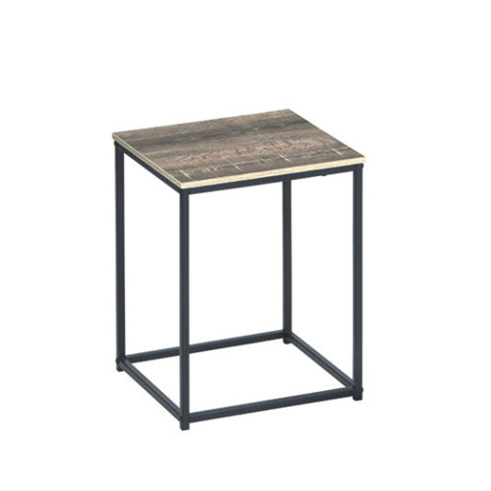 Wooden Table Set With Sturdy Metal Base, Set Of Three, Gray And Brown By Benzara | Accent Tables | Modishstore - 2