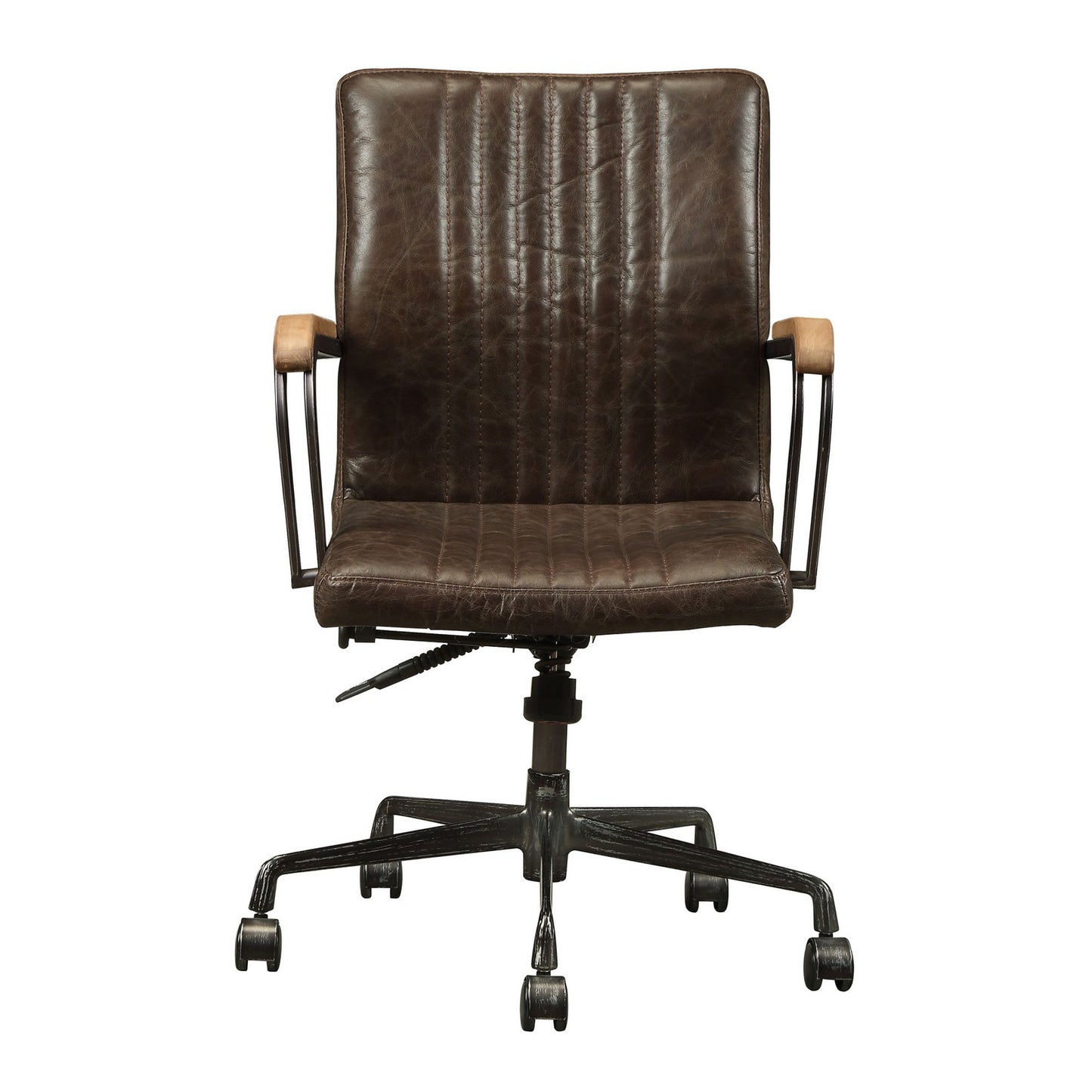 Leatherette Swivel Adjustable Executive Office Chair, Brown By Benzara | Office Chairs |  Modishstore  - 3