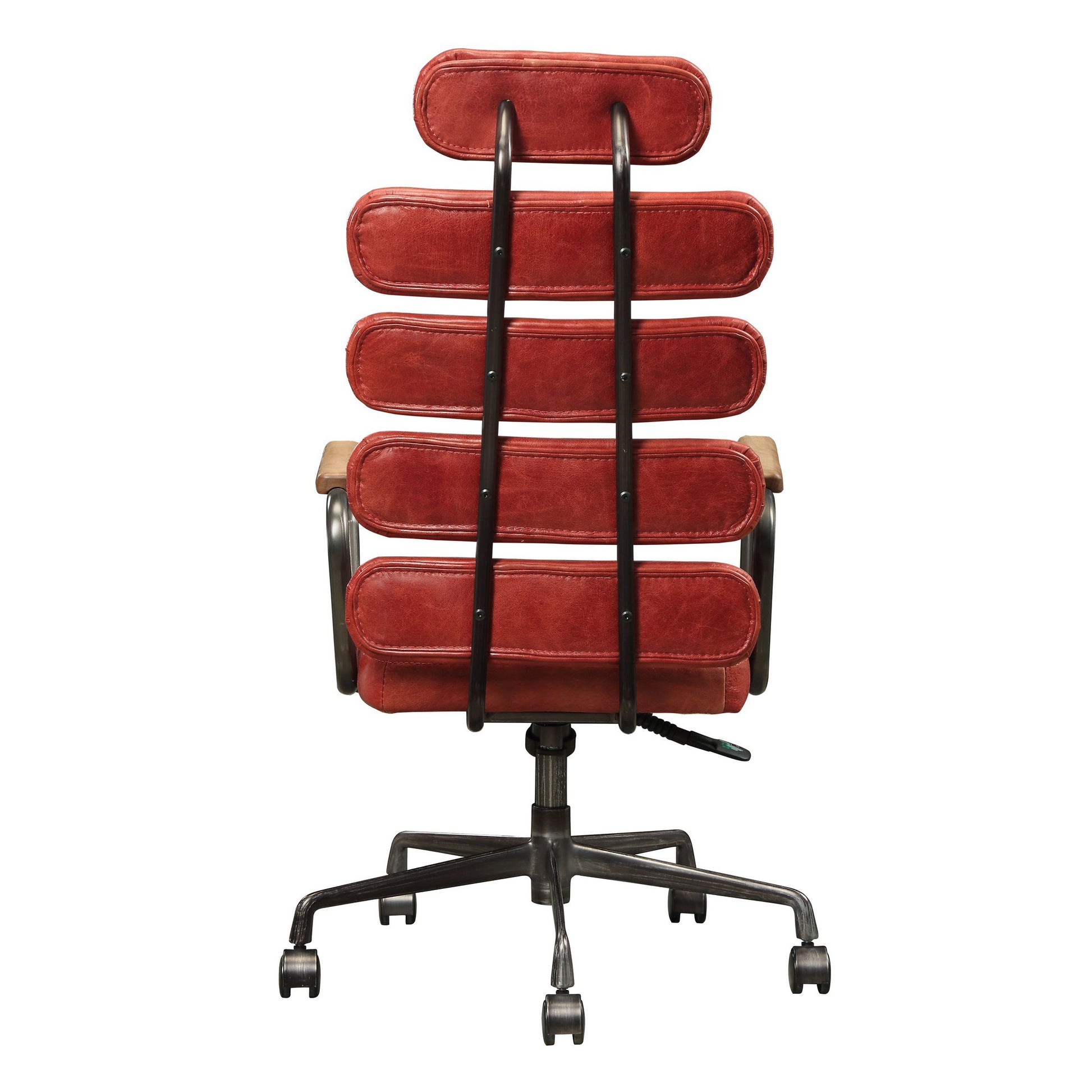 Leatherette Office Chair With Split Panel Backrest, Red By Benzara | Office Chairs |  Modishstore  - 4