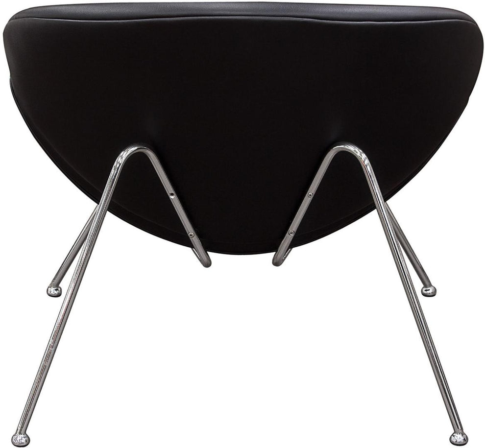 Modern Leatherette Upholstered Accent Chair With Angled Metal Legs, Set Of Two, Black And Silver By Benzara | Accent Chairs |  Modishstore  - 5