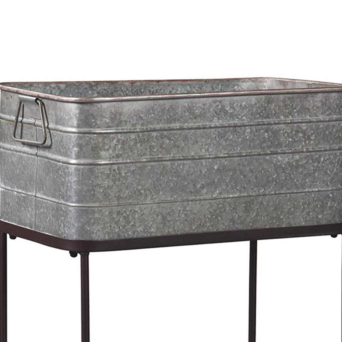 Distressed Wood And Metal Storage Coffee Table With Hinged Lift Top, Brown And Gray By Benzara | Coffee Tables |  Modishstore  - 2