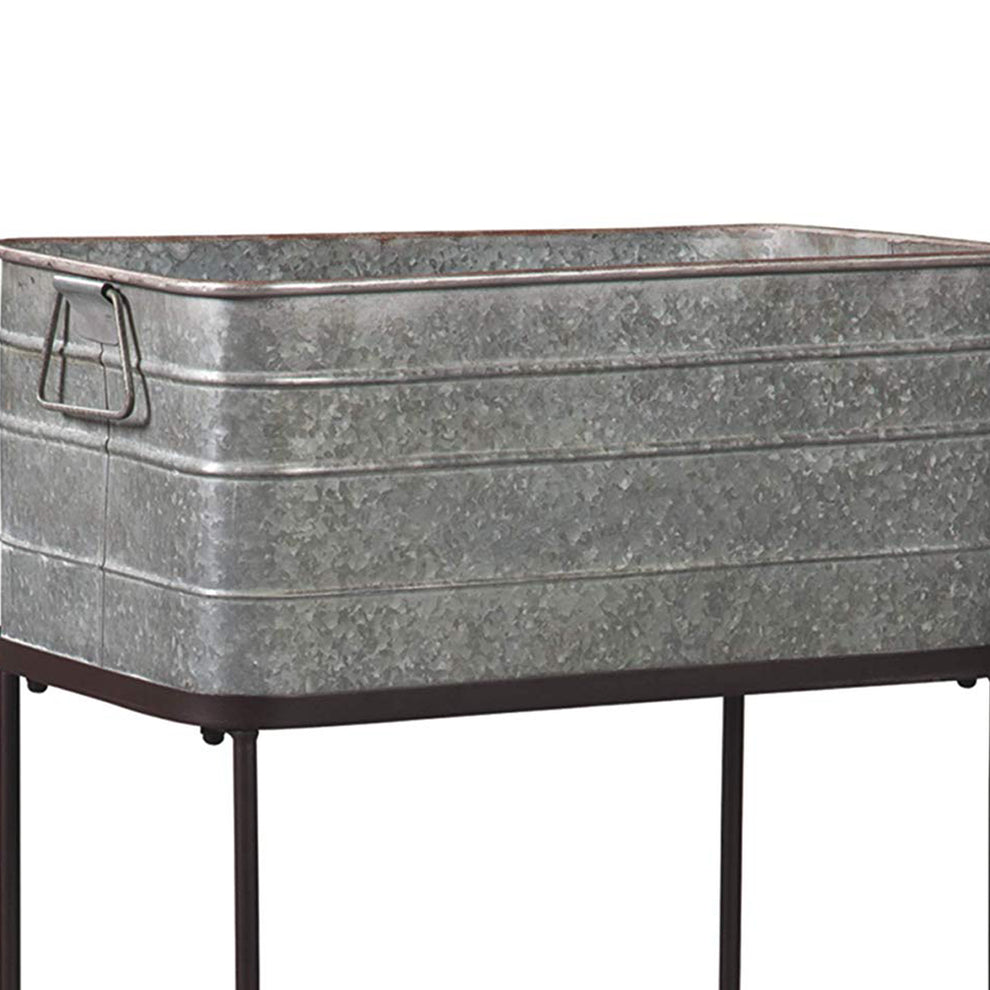 Distressed Wood And Metal Storage Coffee Table With Hinged Lift Top, Brown And Gray By Benzara | Coffee Tables |  Modishstore  - 2