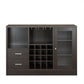 2 Drawer Wooden Server With One Side Door Cabinet And Wine Rack, Dark Brown By Benzara | Cabinets |  Modishstore 