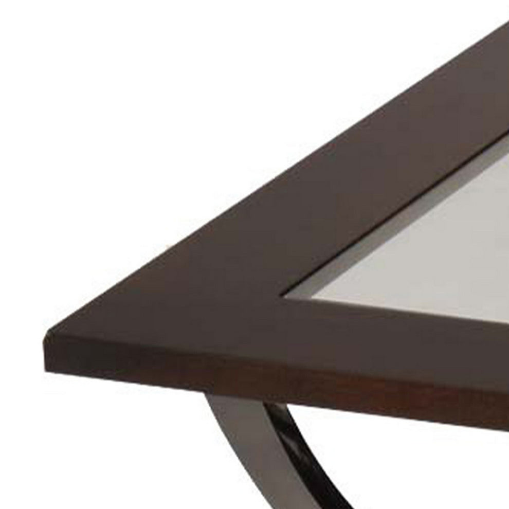 21 Inch Glass Top Wooden Coffee Table With Casters, Brown By Benzara | Coffee Tables |  Modishstore  - 3