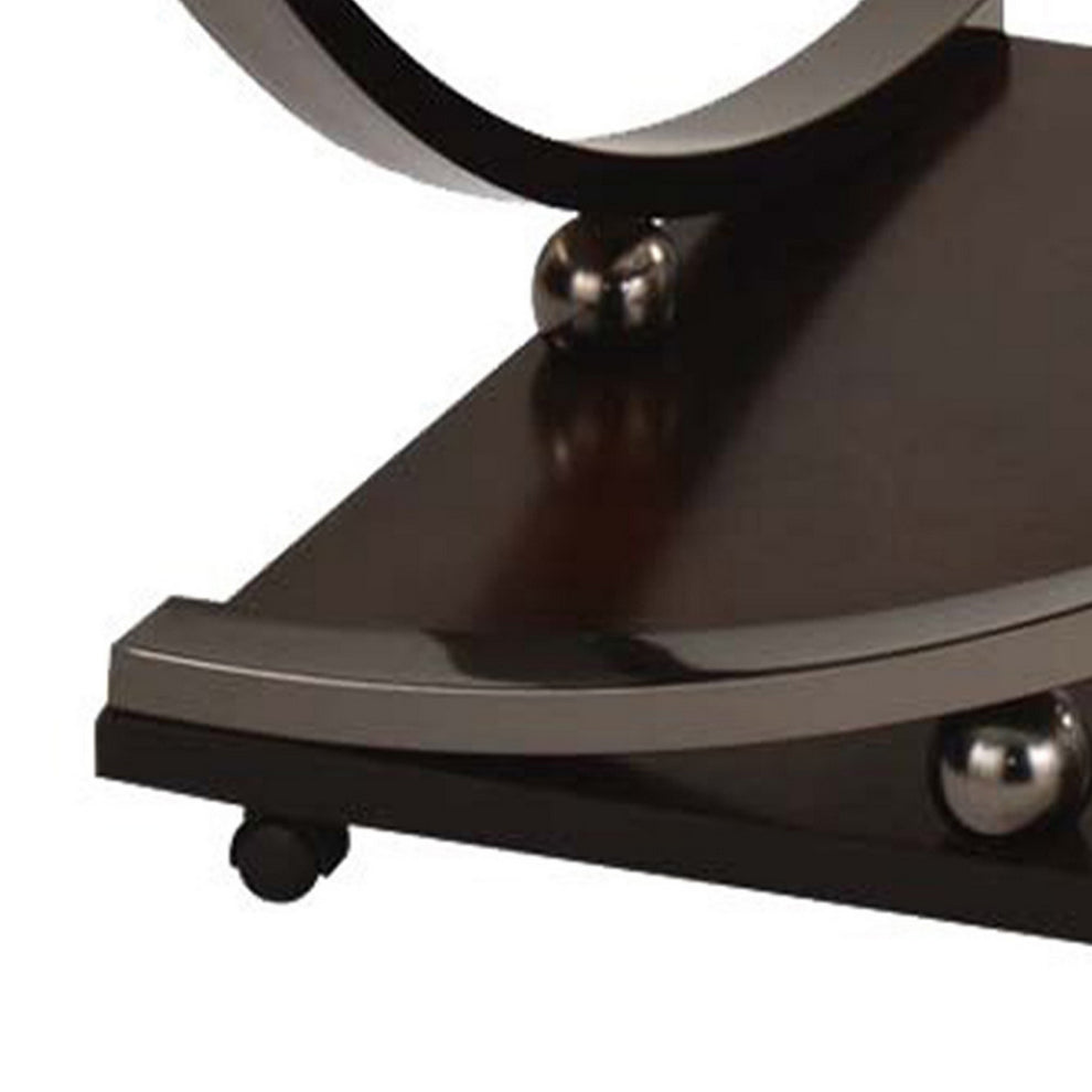 21 Inch Glass Top Wooden Coffee Table With Casters, Brown By Benzara | Coffee Tables |  Modishstore  - 2