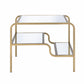 23 Inch 2 Tier Metal Frame Mirrored End Table, Gold And Silver By Benzara | Side Tables |  Modishstore 