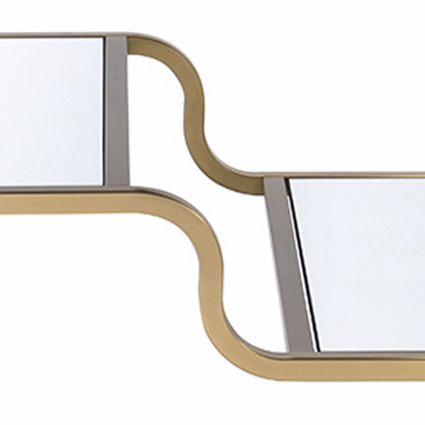 23 Inch 2 Tier Metal Frame Mirrored End Table, Gold And Silver By Benzara | Side Tables |  Modishstore  - 3