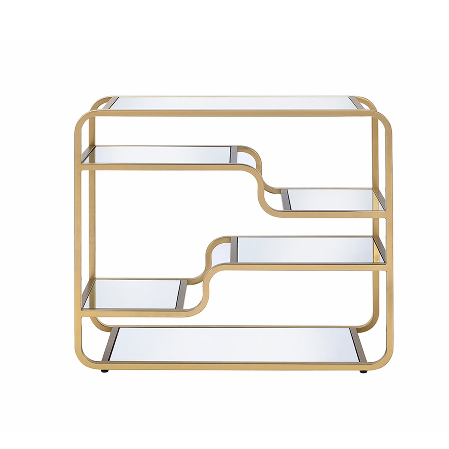 31 Inch Metal Frame Mirrored Sofa Table, Gold And Silver By Benzara | Side Tables |  Modishstore 