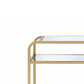 31 Inch Metal Frame Mirrored Sofa Table, Gold And Silver By Benzara | Side Tables |  Modishstore  - 3