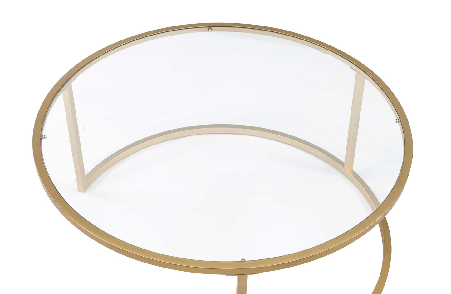 Metal Framed Nesting Coffee Tables With Glass And Marble Tops, Set Of Two, Gold By Benzara | Coffee Tables |  Modishstore  - 6