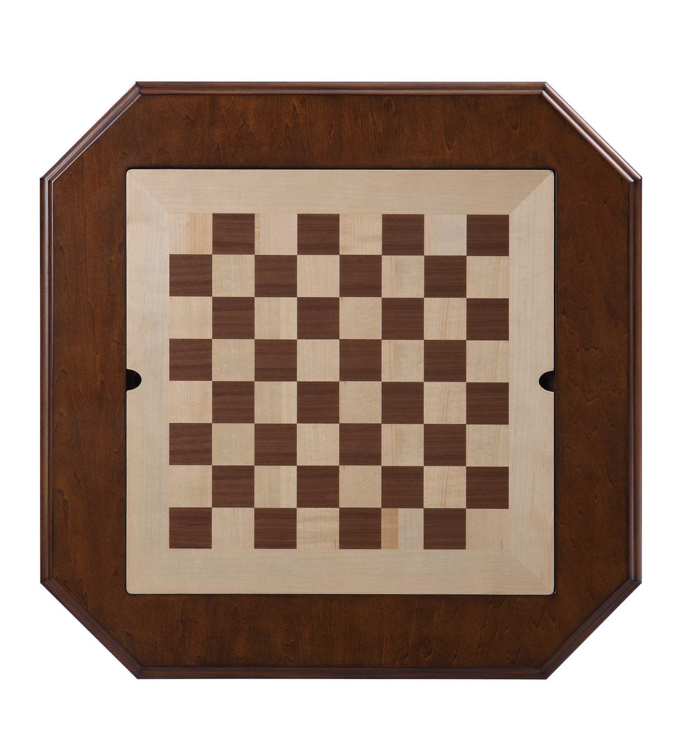 Wooden Square Top Reversible Game Table With Pedestal Base, Brown By Benzara | Side Tables |  Modishstore  - 6