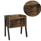 Wooden Stackable End Table With Inverted Iron Legs And Storage Compartment, Brown And Black By Benzara | Side Tables |  Modishstore  - 3