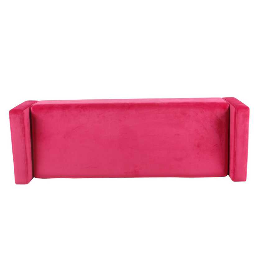 Velvet Upholstered Wooden Bench With Tapered Legs And Track Armrest, Pink And Brown By Benzara | Benches |  Modishstore  - 2