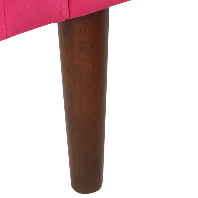 Velvet Upholstered Wooden Bench With Tapered Legs And Track Armrest, Pink And Brown By Benzara | Benches |  Modishstore  - 3