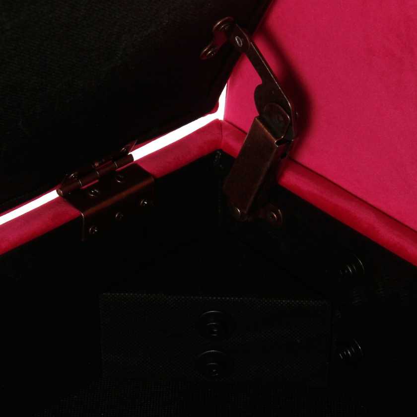 Velvet Upholstered Wooden Bench With Tapered Legs And Track Armrest, Pink And Brown By Benzara | Benches |  Modishstore  - 4