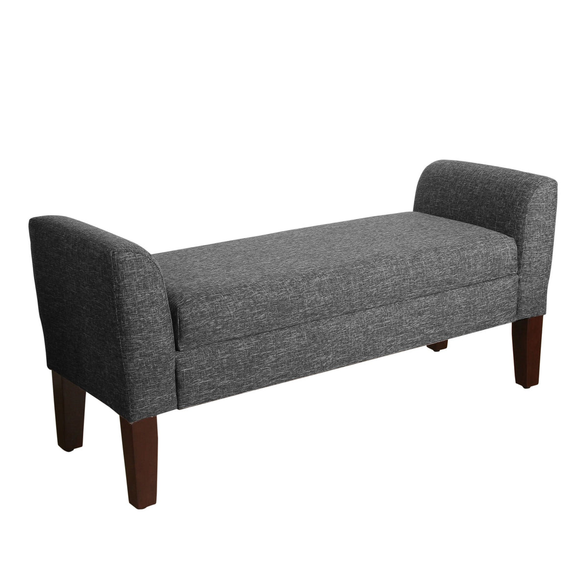 Fabric Upholstered Wooden Bench With Lift Top Storage And Tapered Feet, Dark Gray By Benzara | Benches |  Modishstore 