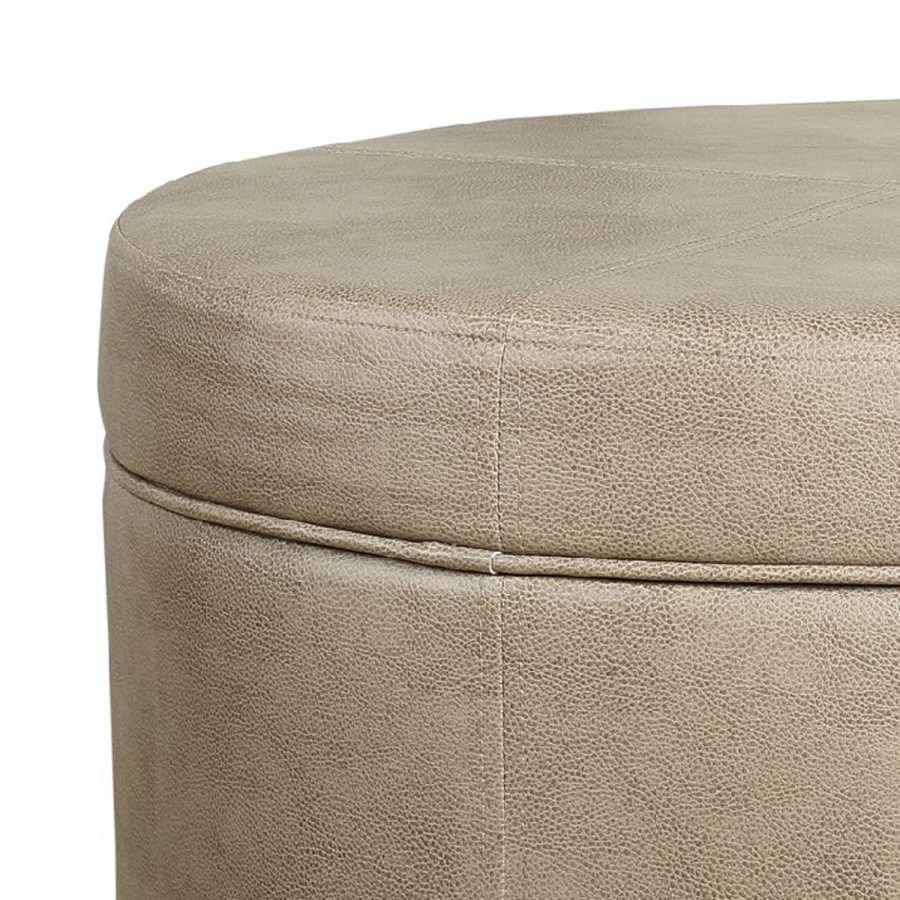 Faux Leather Upholstered Wooden Ottoman With Lift Off Lid Storage, Brown By Benzara | Ottomans |  Modishstore  - 2