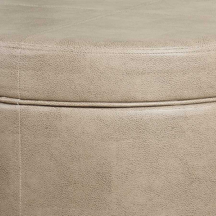 Faux Leather Upholstered Wooden Ottoman With Lift Off Lid Storage, Brown By Benzara | Ottomans |  Modishstore  - 3